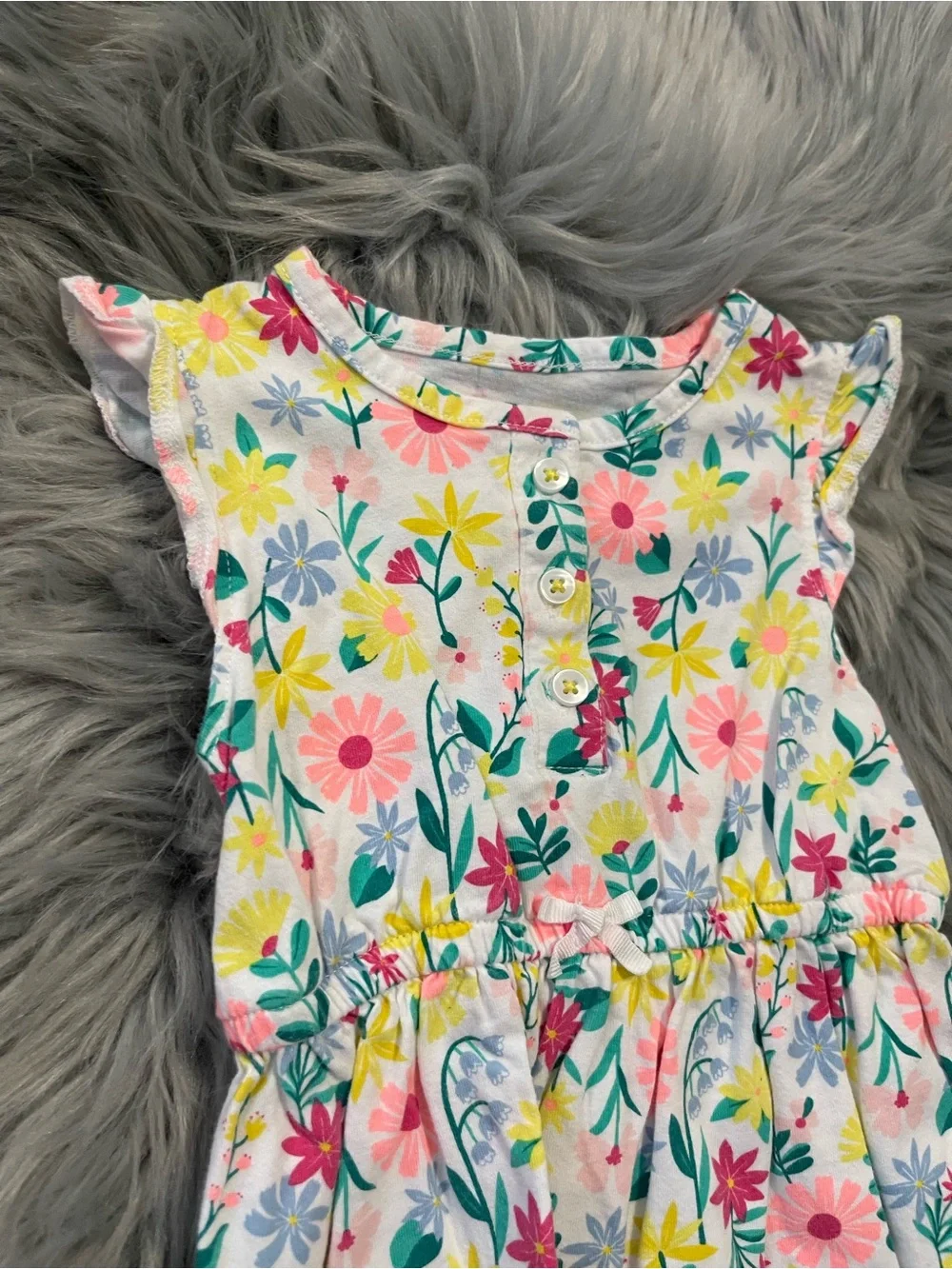 Cute baby girl dress 18 months bright floral print #2791